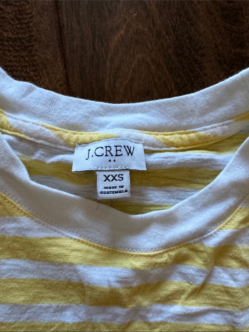 J. Crew Yellow and White Striped Short Sleeve Tee - Picture 2 of 3